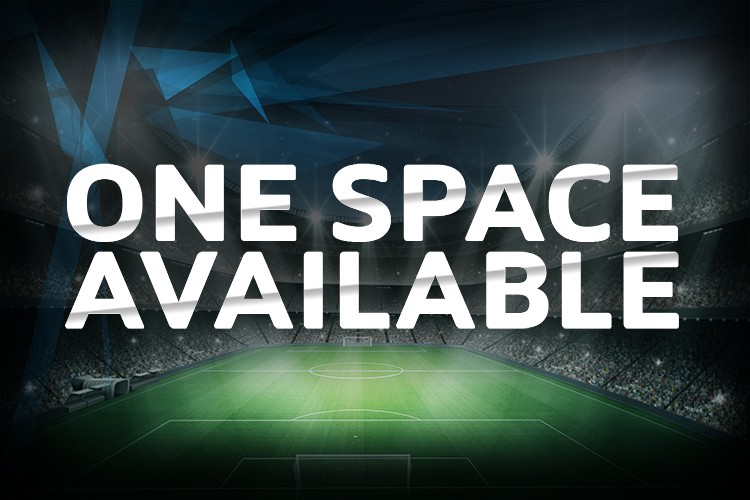 1 SPACE AVAILABLE - ENTER YOUR TEAM AND START PLAYING